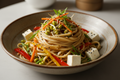 Sprouted jowar noodles tossed with paneer, sprouted green gram and vegetables